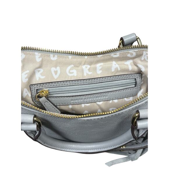 Aimee Kestenberg Chakra Satchel Crossbody Bag Purse Whipstitch Fringe Leather - Picture 10 of 11